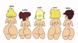 1milf 4girls ass ass_comparison ass_focus ass_size_chart ass_size_difference big_ass big_butt bottom_heavy brown_hair bubble_ass bubble_butt dat_ass dumptruck_ass dumptruck_butt fat_ass fat_ass_mommy fat_ass_teen female_only huge_ass huge_butt large_ass leni_loud lori_loud luna_loud lynn_loud massive_ass massive_butt multiple_girls rita_loud skinnymelma the_loud_house tits white_background yellow_hair