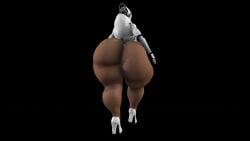 1girls animated ass big_ass big_breasts bouncing_breasts coolmaster98 curvaceous dark-skinned_female full_body haydee haydee_(game) helmet high_heels huge_ass huge_breasts huge_thighs leotard robot simple_background solo spinning swaying_hips tagme thick_thighs video walking wide_hips