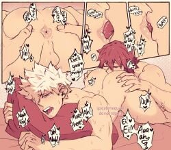 anilingus anus bakubottom eijirou_kirishima gay katsuki_bakugou male muscular_male my_hero_academia rimjob rimming spicetimequant tagme yaoi