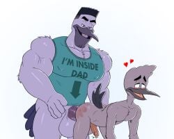 anal anal_sex anthro ass avian balls big_balls big_penis bird blush bottomless clothing cum disney dream_and_nightmare ducktales ducktales_(2017) english_text hummingbird indy_sabrewing_(ducktales) male male/male male_only muscles muscular muscular_male nipple_piercing nipples nipples_visible_through_clothing nude nude_male partially_clothed pecs penis prince_albert_piercing sex spank_marks tank_top ty_sabrewing_(ducktales)