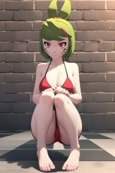 1girls ai_generated big_breasts bikini glitch_productions looking_at_viewer melony_(smg4) sitting smg4