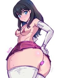 1girls 2018 ass big_ass black_hair blue_eyes bra breasts choker female female_only huge_ass long_hair looking_at_viewer miniskirt skirt small_breasts solo ssss.gridman tagme takarada_rikka thick_thighs thighhighs zero_hime