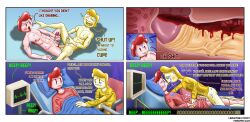 2boys anal_bleeding anal_sex bleeding blood breadpanes comic cum death dialogue double_sided_dildo flatline frotting male/male male_death male_penetrated parody parody_comic parody_porn sweat tears