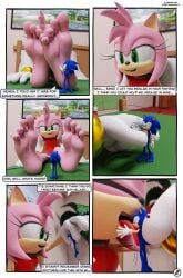 4_toes absurd_res amy_rose anthro barefoot comic comic_page dialogue duo english_text feet feetymcfoot female foot_fetish foot_focus foot_play foot_rub giantess hi_res humanoid_feet licking male male/female micro page_2 page_number plantigrade sega soles sonic_(series) sonic_the_hedgehog sonic_the_hedgehog_(series) speech_bubble text toes tongue tongue_out