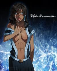 1girls avatar_legends clothing dark-skinned_female dark_skin english_text female female_only human korra medium_breasts mintwinter solo straight_hair suzuka_(edit) text the_avatar the_legend_of_korra water_tribe