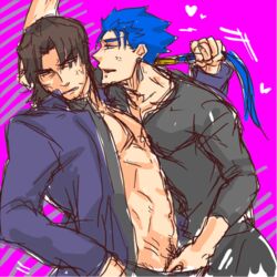 cu_chulainn_(fate) fate/stay_night fate_(series) gay kirei_kotomine male/male male_only tagme yaoi