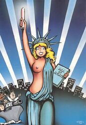 1980s 1986 20th_century arm_up armpits cherry_poptart cherry_poptart_(comic) cosplay inanimate larry_welz nazi statue_of_liberty straight_hair swastika year