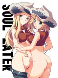 2girls ass blonde_hair blue_eyes elizabeth_thompson female female_only hat incest multiple_girls patricia_thompson pussy siblings sister sisters soul_eater tagme thompson_sisters twincest twins yuri