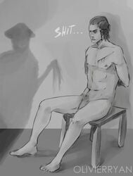 assassin's_creed_(series) assassin's_creed_iii connor_kenway flogger hands_behind_back haytham_kenway imminent_incest imminent_punishment incest male_only naked_male penis rough_sketch tied_hands ubisoft