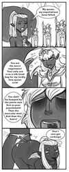 2014 all_fours breasts comic dialogue doggy_style drow elf female from_behind humor its_good_to_be_demon_king male original original_character penetration penis punishment queen royalty sex shia_(artist)