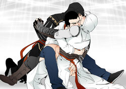 3boys altair_ibn_la-ahad anal assassin's_creed assassin's_creed:_brotherhood assassin's_creed:_revelations assassin's_creed_(series) assassin's_creed_ii desmond_miles ezio_auditore_da_firenze gay human male male_only multiple_males threesome time_paradox ubisoft yaoi