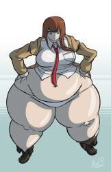 axel-rosered bbw belly_overhang big_belly big_female chubby chubby_female fat fat-legs fat_female fat_fetish fat_girl fat_woman fatty huge_belly large_female makise_kurisu obese obese_female overweight overweight_female plump pork_chop steins;gate thick_thighs tubby weight_gain