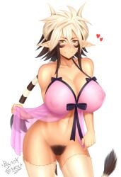 animal_ears black_panties blacksaikou bottomless bovine cathyl_(monster_musume) cow_girl cowgirl excessive_pubic_hair female female_minotaur horns lingerie minotaur minotaur_girl monster_girl monster_musume_no_iru_nichijou nipples nipples_visible_through_clothing panties pubes pubic_hair thick_pubes very_hairy_pussy