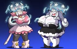 2024 2girls bell big_breasts brain_drain breast_expansion breasts catgirl dress drooling female female_focus female_only furry gamefreak gritted_teeth high_heels highres huge_breasts indeedee mad_mew_mew mew_mew_(undertale) mew_mew_kissy_cutie mind_control necklace nihilego pink_hair pokémon_(species) pokemon pokemon_(species) pokemon_sm possession prinnydood ripped_clothing ripped_stockings tagme tearing_clothes tentacle thigh_expansion transformation ultra_beast undertale undertale_(series)