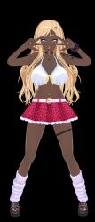 before_and_after bimbo bimbofication breast_expansion breasts dark-skinned_female ebonization female gyaru large_breasts nemblacktype3 post_transformation race_swap thick_thighs transformation wide_hips