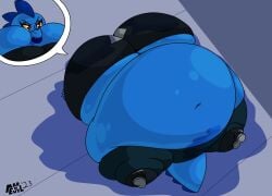 bea_santello big_breasts blueberry_inflation breasts huge_breasts mad_n_evil thick_thighs wide_hips