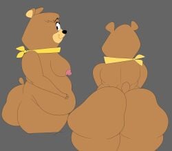 anthro bear big_ass big_butt blastprocessing16 breasts brown_fur cartoony cindy_bear hanna-barbera hi_res mammal nipples smile tail yogi_bear