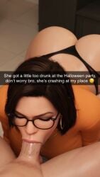 3d 3d_(artwork) ai ai_generated big_ass big_breasts big_butt blowjob brown_hair bully bullying cheating cheating_girlfriend cheating_wife cock_worship cuck cucked_by_bully cuckold cuckold_pov fellatio female glasses halloween high_heels jennah(oc) long_hair netorare ntr oral oral_sex radnsad short_skirt skirt snapchat sucking sucking_penis sweater text thick_thighs