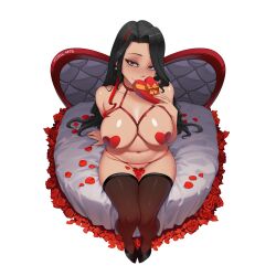 1girls black_hair breasts curvy curvy_female female female_only heart_pasties myth1c myth1carts nijisanji nijisanji_en pasties red_eyes scarle_yonaguni sitting virtual_youtuber