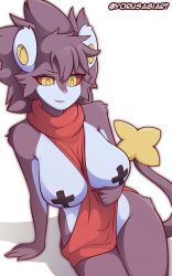 big_breasts breasts female luxray pokemon pokemon_(species) thick_thighs wide_hips yorusagi