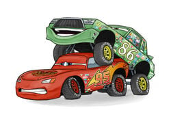 2boys anal anal_penetration anal_sex anthro blue_eyes brown_eyes car cars_(film) chick_hicks disney doggy_style gay lightning_mcqueen living_car living_machine living_vehicle looking_pleasured male male_only not_furry pixar race_car simple_background tailpipe_penetration vehicle white_background yaoi