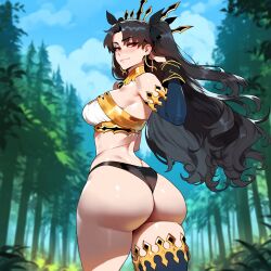 1girls ai_generated alternate_breast_size ass black_hair black_thong breasts bubble_butt dat_ass deity fate/grand_order fate_(series) female female_only floox goddess hi_res huge_ass ishtar_(fate) large_breasts light-skinned_female light_skin long_hair naughty_face red_eyes stable_diffusion thiccwithaq_(ai_style) thick_ass thick_thighs thong wide_hips