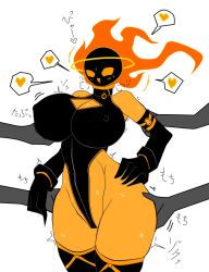 big_breasts citrus_bt_69 grope groping groping_ass groping_breasts groping_thighs motorball_(citrus_bt_69) orange_body orange_skin sweat sweating thick_thighs thighs