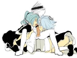 blue_hair double_oral femboy fuusuke_suzuno gay girly ichirouta_kazemaru inazuma_eleven oral tagme yaoi