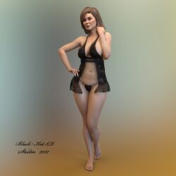 black-kat-3d-studio breasts clothing female solo