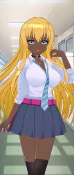 before_and_after bimbo bimbofication breast_expansion breasts dark-skinned_female ebonization female gyaru large_breasts nemblacktype3 post_transformation race_swap thick_thighs transformation wide_hips