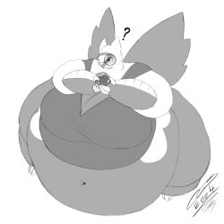 big_breasts breasts cheekipeach female latias overweight pokemon_(species) thick_thighs wide_hips