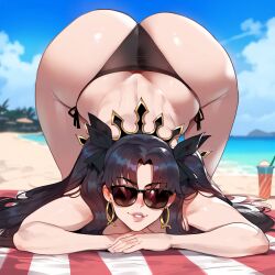 1girls ai_generated alternate_breast_size ass ass_up black_hair breasts bubble_butt dat_ass deity fate/grand_order fate_(series) female female_only floox goddess hi_res huge_ass ishtar_(fate) large_breasts light-skinned_female light_skin long_hair looking_at_viewer naughty_face red_eyes stable_diffusion thiccwithaq_(ai_style) thick_ass thick_thighs wide_hips