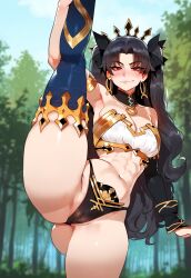 1girls ai_generated alternate_breast_size ass black_hair black_thong breasts bubble_butt dat_ass deity fate/grand_order fate_(series) female female_only flexible floox goddess hi_res huge_ass ishtar_(fate) large_breasts light-skinned_female light_skin long_hair naughty_face red_eyes stable_diffusion standing_split thiccwithaq_(ai_style) thick_ass thick_thighs thong wide_hips