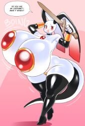 angstrom anthro bouncing_breasts hyper_breasts pasties sword tail thick_thighs thighhighs wide_hips