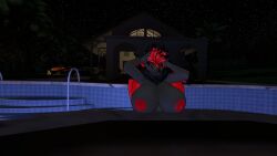 3d anthro anthro_only female furry furry_only pokemon pokemon_(species) pool vrchat vrchat_avatar zoroark zoroark_(bom39)