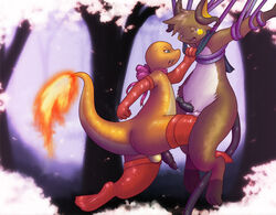 charmander color fellarts fire fur furry furry_only interspecies male male_only multiple_males nintendo pokémon_(species) pokemon pokemon_(species) pokemon_rgby raichu tail tail_fire yaoi