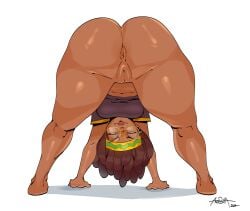 all_fours anor3xia appl_(applchu) ass asshole glasses thick_ass thick_thighs vagina