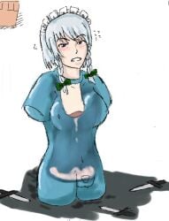 colley cum_in_onahole cursed monophallia onahole_transformation penis penis_neck pussy sakuya_izayoi touhou transformation unusual_genitalia_placement unusual_penis_placement weird what