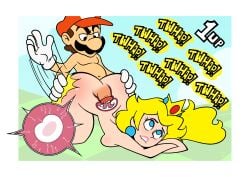 1boy1girl biting_lip cum_in_pussy doggystyle_position ejaculation_in_pussy female human_only impregnation male mario mushroom_kingdom naked_female naked_male penis_in_pussy princess_peach spanking_ass sperm_meets_ovum x-ray_view