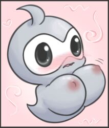 airenu blush breasts castform female female_only feral grey_eyes grey_skin nipples nude open_eyes pokemon solo tagme