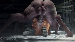 3d_(artwork) alien ambiguous_gender ambiguous_penetration anus ass backsack balls big_balls big_butt big_penis bodily_fluids bracken_(lethal_company) chittercg clothed clothed/nude clothed_ambiguous clothed_ambiguous_nude_male clothed_penetration clothed_sex clothing cum cum_inside deepspacebug digital_media_(artwork) digitigrade duo forced forced_in_fabric genital_fluids genitals girly hazmat_suit huge_butt huge_thighs human interspecies lethal_company male mammal monster nude nude_male penetration penetration_through_clothes penis rape rear_view sex sex_through_clothes thick_thighs through_clothes