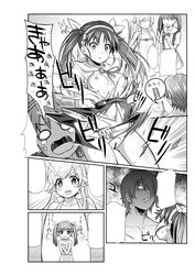 2girls bakemonogatari blank_speech_bubble censored clothing comic hachikuji_mayoi monogatari_(series) oshino_shinobu