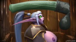 3d big_breasts big_penis blizzard_entertainment breasts chaossu3d cock_shock elf glory_hole horse_penis horsecock huge_breasts huge_cock maiev_shadowsong night_elf penis penis_awe shocked shocked_expression uncensored warcraft world_of_warcraft