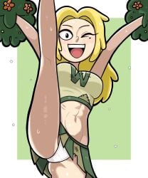 1girls abs amphibia beauty_mark blonde_hair cheerleader disney disney_channel female female_only long_blonde_hair long_hair n___k___m panties pantyshot sasha_waybright solo tagme underwear upskirt white_panties wink