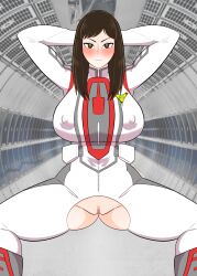 breasts clothed clothed_female clothing creople erect_nipples female large_breasts megumi_iruma nipples thick_thighs ubikitas ultraman_(franchise)