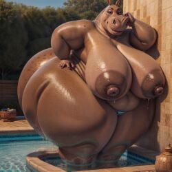 1girls 2020 2020s 2024 ai_generated anthro areola areolae ass bbw big_ass big_breasts big_butt big_nipples blue_panties blue_sky blue_thong breasts bubble_ass bubble_butt cloud clouds common_hippopotamus dreamworks eyelashes eyes female gloria_the_hippopotamus grey_body grey_skin hand_on_butt hand_on_head hand_on_hip hippo hippopotamid hippopotamus huge_areolae huge_ass huge_breasts huge_butt hyper_breasts looking_at_viewer madagascar_(series) mammal matronai_(artist) nipples outside panties paramount_pictures plump plump_ass plump_butt plump_hips plump_thighs pool seductive seductive_eyes seductive_look seductive_smile sky smile smiling smiling_at_viewer solo stable_diffusion thick_ass thick_butt thick_hips thick_thighs thong topless tree trees universal_studios water wet wet_body wet_skin wide_ass wide_hips wide_thighs yellow_eyes