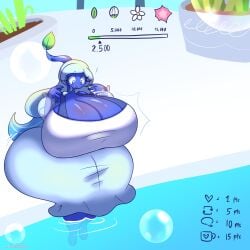 anthro ass ass_expansion big_ass big_breasts big_butt blue_pikmin breast_expansion breasts breasts_bigger_than_head growth growth_drive growth_sequence huge_ass huge_breasts huge_butt massive_breasts nintendo oddly_bally pikmin pikmin_(species) thick_ass thick_thighs voluptuous