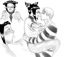 1boy 1girls artist_request asian asian_female biceps cody_travers female final_fight human interracial juri_han kissing korean_female male muscles passionate sex straight street_fighter white_male white_male_asian_female white_male_korean_female