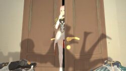 3d 3d_(artwork) hootle implied_penetration implied_sex piigeta2 rinwell_(tales) rinwell_(tales_of_arise) shionne_(tales) shocked_expression stomach_bulge tales_of_(series) tales_of_arise