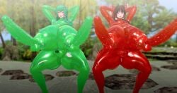 3d balls brainwashed day latex_suit multi_balls multi_genitalia multi_penis next_yucoru_s outdoors penis penis_nipples reimu_hakurei sanae_kochiya touhou triphallia unusual_genitalia_placement unusual_penis_placement what